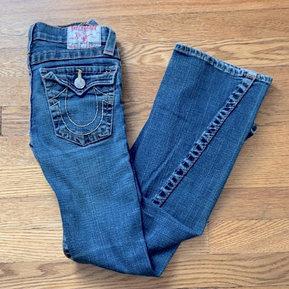 Girls True Religion Boot Cut Jeans in Classic Blue Sz 12